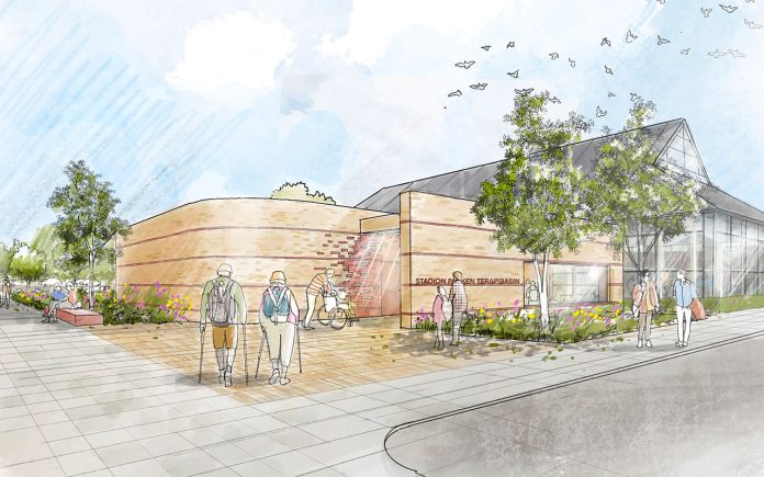 Indgangen til det kommende terapibassin - Illustration: Mejeriet